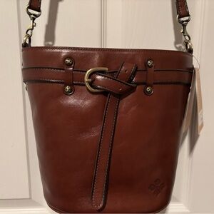NWT Patrica Nash Brown Leather Bucket Bag